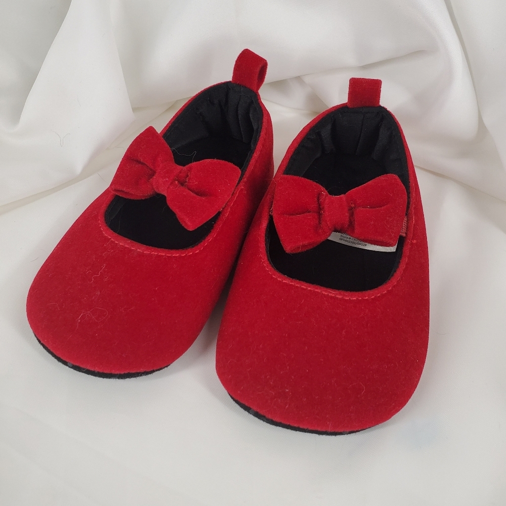 Carter's Red Bow Baby Slippers